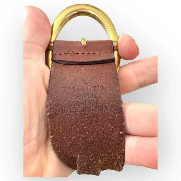 True Vintage Brown Gold Braided Oval Buckle Belt Size L - Picture 8 of 11